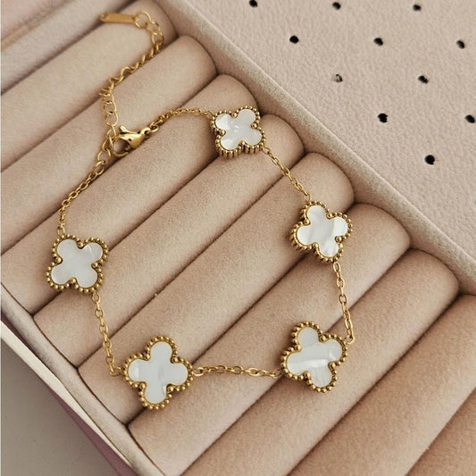 Anti-Tarnish Clover Charm Bracelet