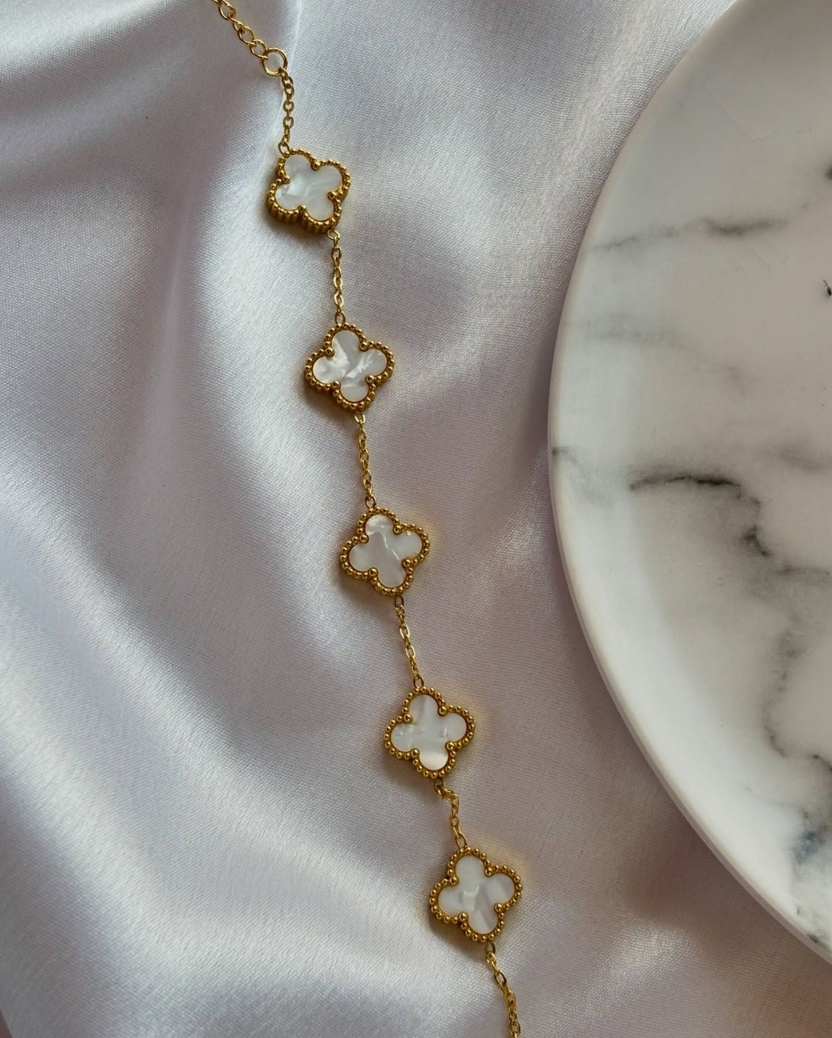 Anti-Tarnish Clover Charm Bracelet